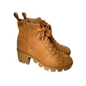 SCHUTZ Xayane Combat Boots in Hazel Boots 8 B Suede